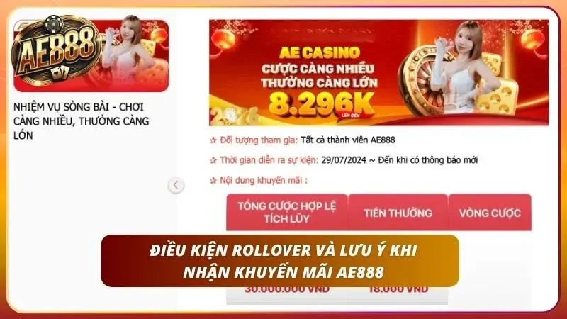 Khuyến Mãi AE888 | Tổng Hợp Ưu Đãi Mới Chất Lượng Nhất 2026 7 Đọc kỹ thể lệ vòng cược yêu cầu để đảm bảo không bị kẹt tiền rút