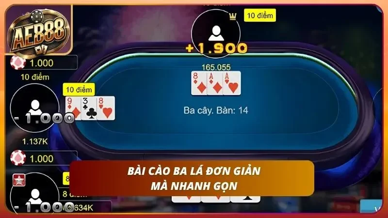 Top Game Bài Đổi Thưởng Hot Nhất 2026 tại AE888 3 Người chơi chiến thắng bài cào ba lá